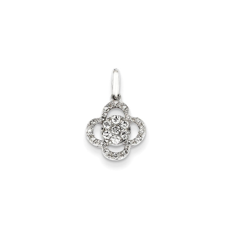 14K White Gold Real Diamond Pendant