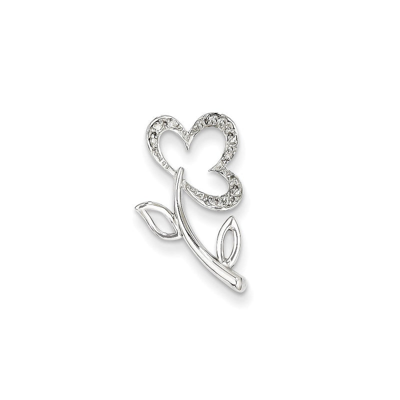 14k White Gold Real Diamond Pendant