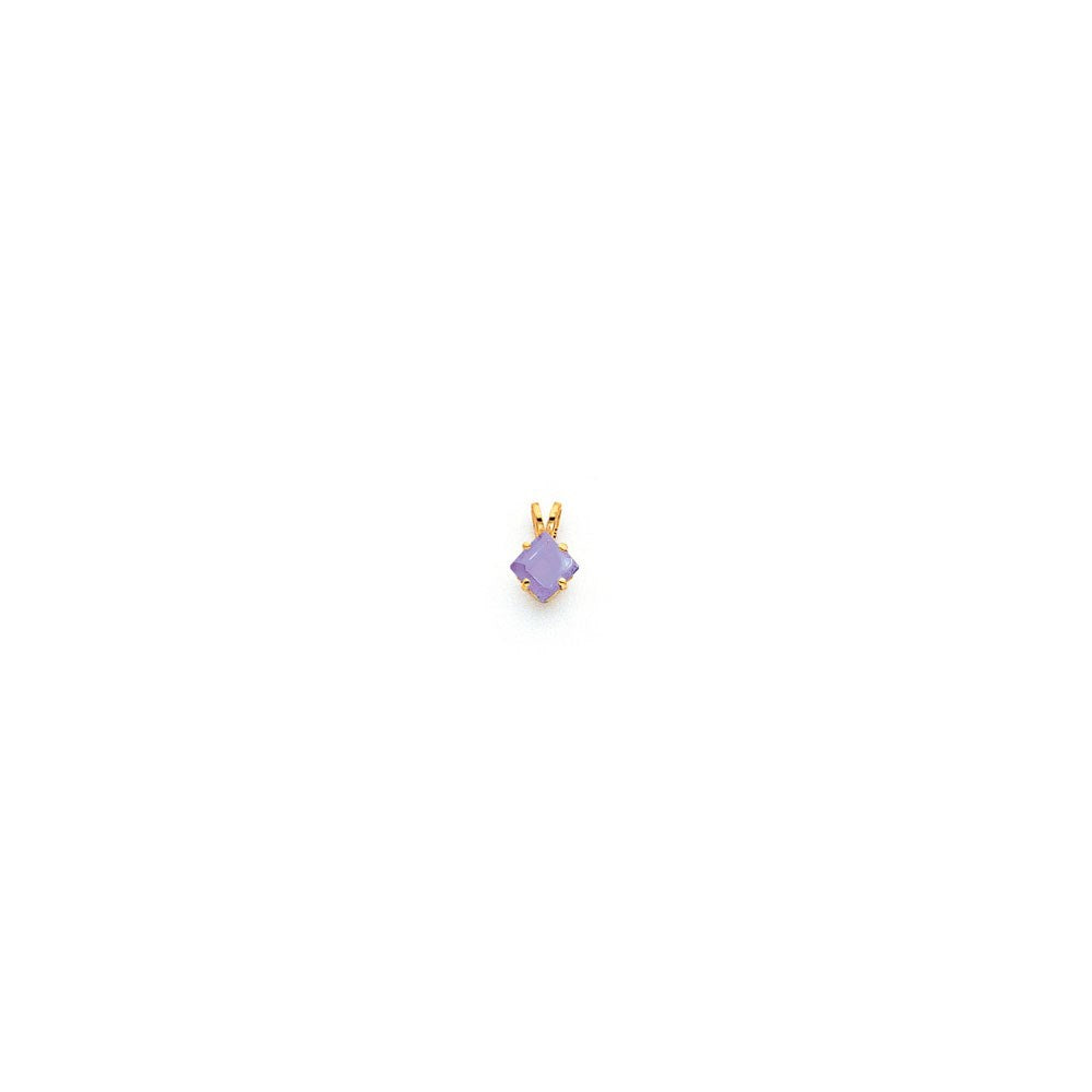 14k Yellow Gold 5mm Princess Cut Tanzanite pendant