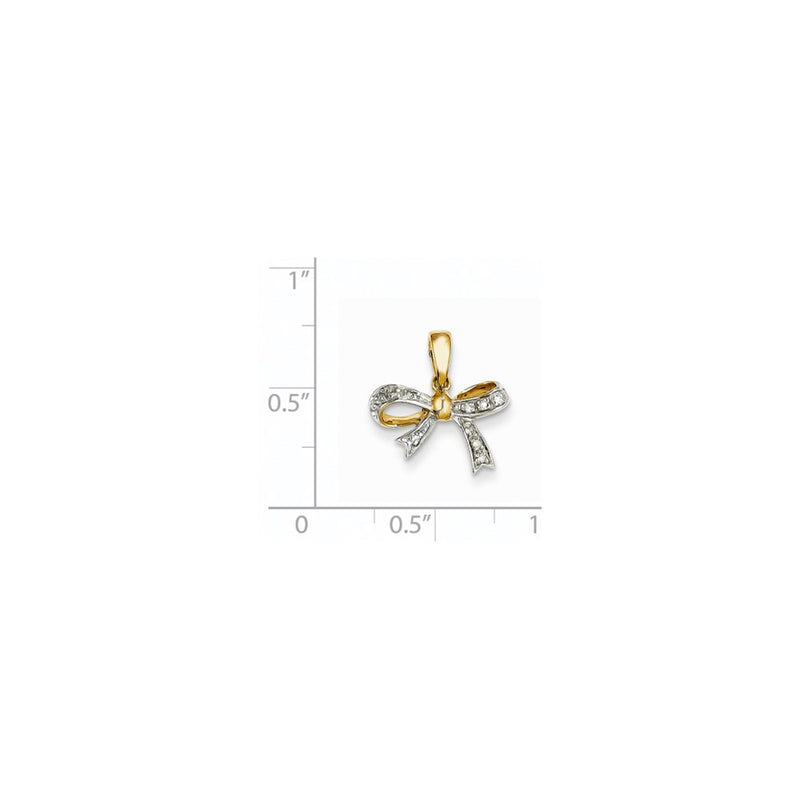 14k Diamond Bow Pendant