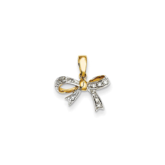 14k Diamond Bow Pendant