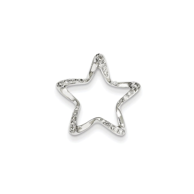 14K White Gold & Real Diamond Pendant
