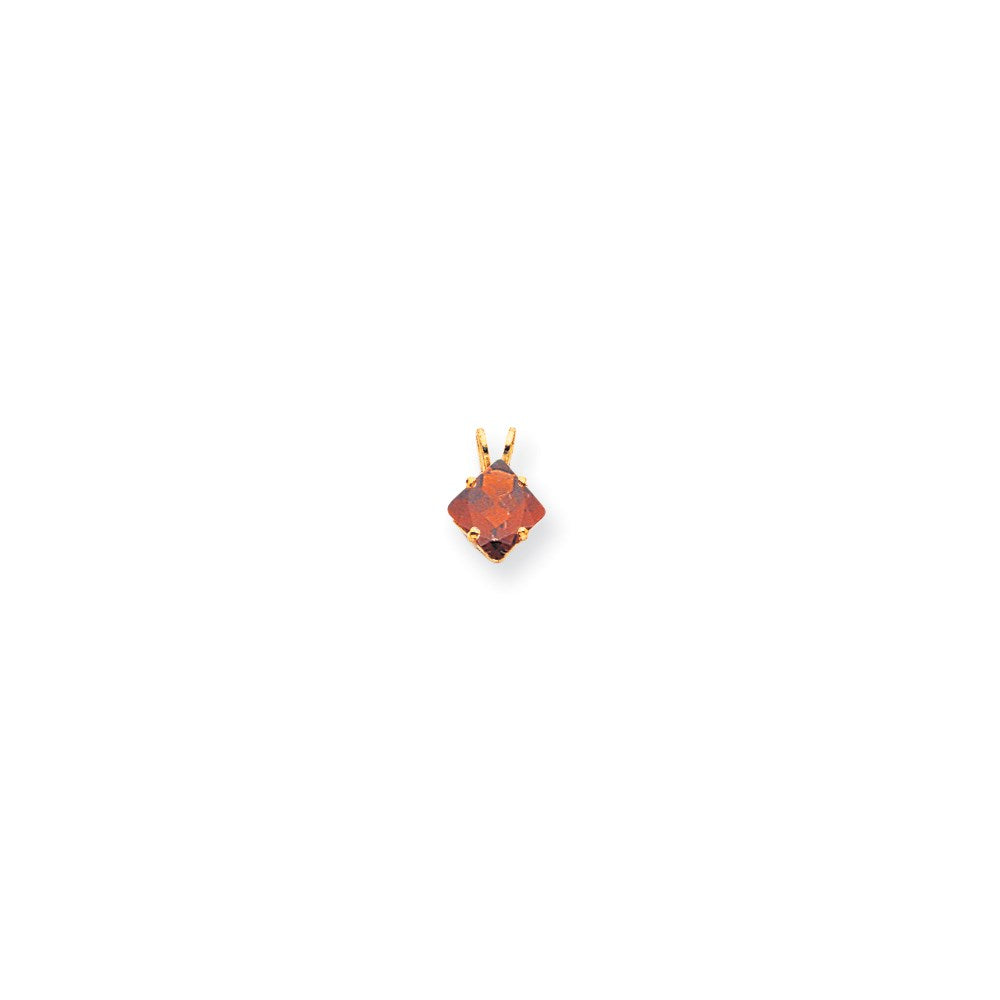 14K Yellow Gold Garnet Real Diamond pendant