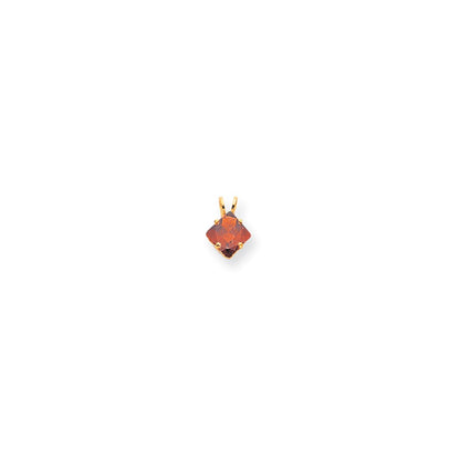 14K Yellow Gold Garnet Real Diamond pendant