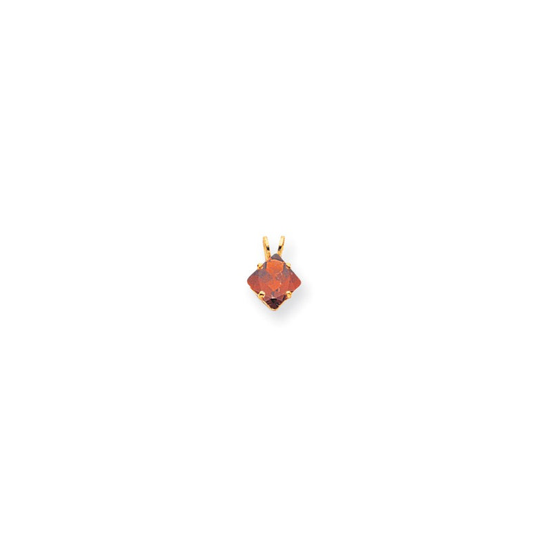 14K Yellow Gold Garnet Real Diamond pendant