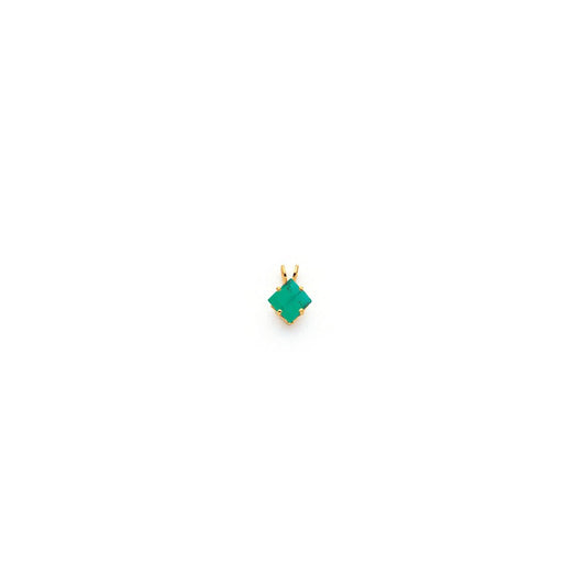 14K Yellow Gold 6mm Princess Cut Mount St. Helens pendant