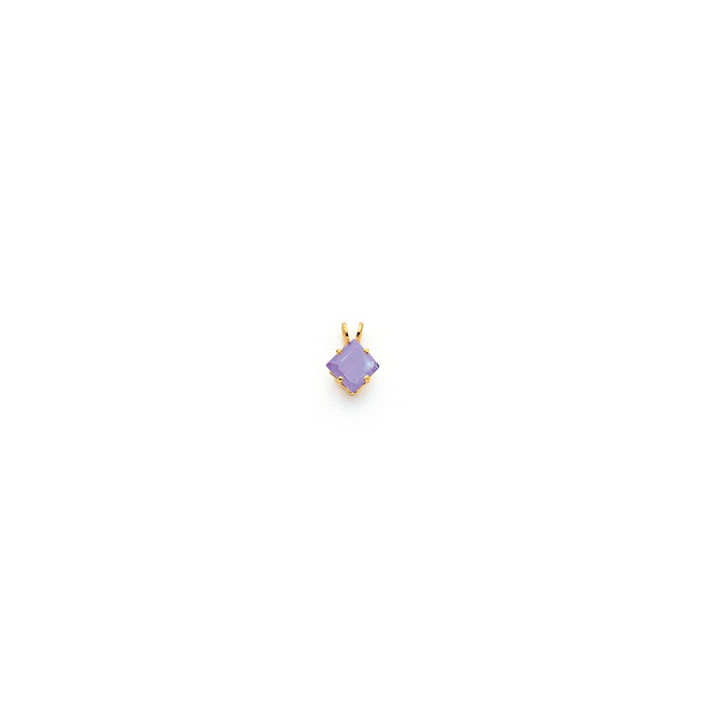 14k Yellow Gold 6mm Princess Cut Tanzanite pendant