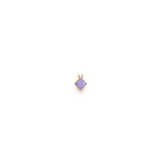 14k Yellow Gold 6mm Princess Cut Tanzanite pendant