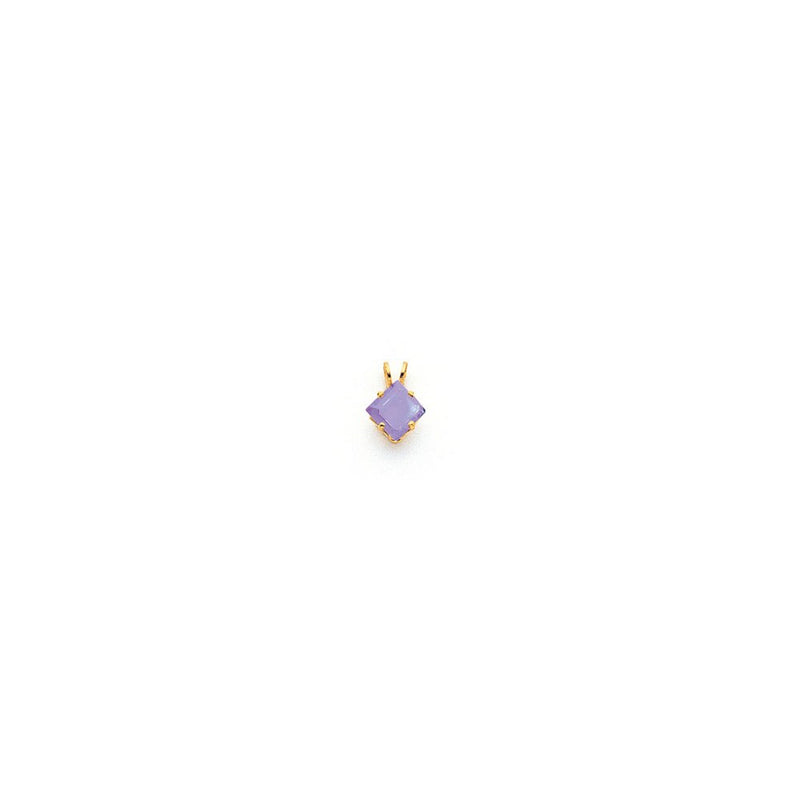 14k Yellow Gold 6mm Princess Cut Tanzanite pendant