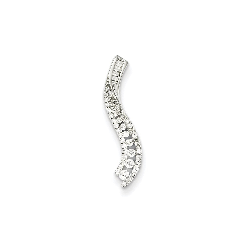 14k White Gold Real Diamond Pendant