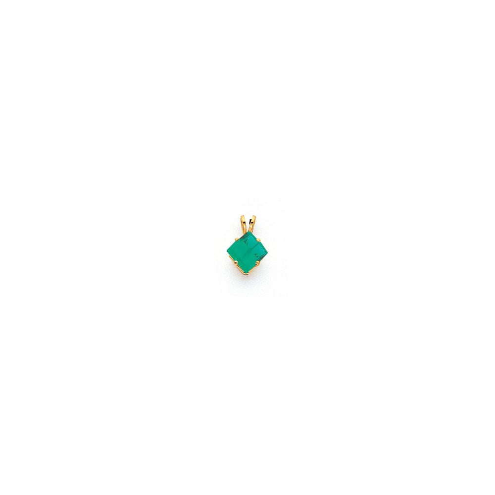 14K Yellow Gold 7mm Princess Cut Mount St. Helens pendant