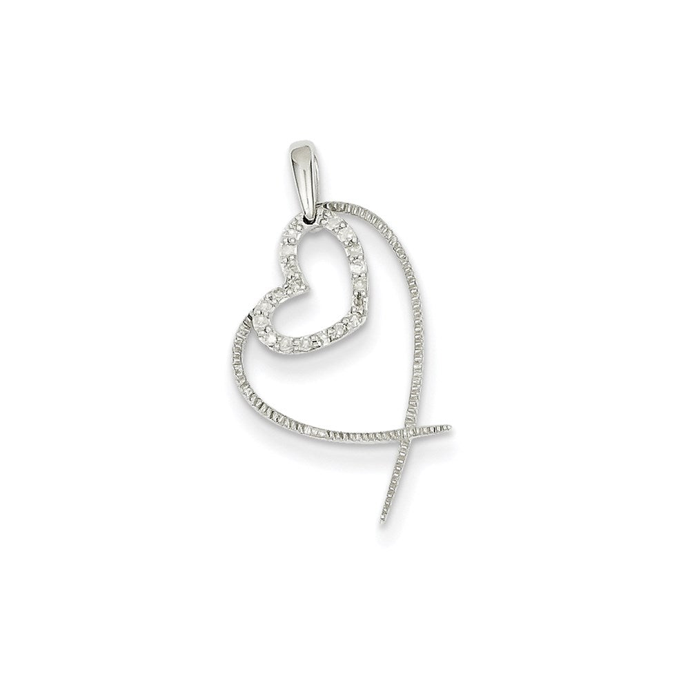 14k White Gold Real Diamond Pendant