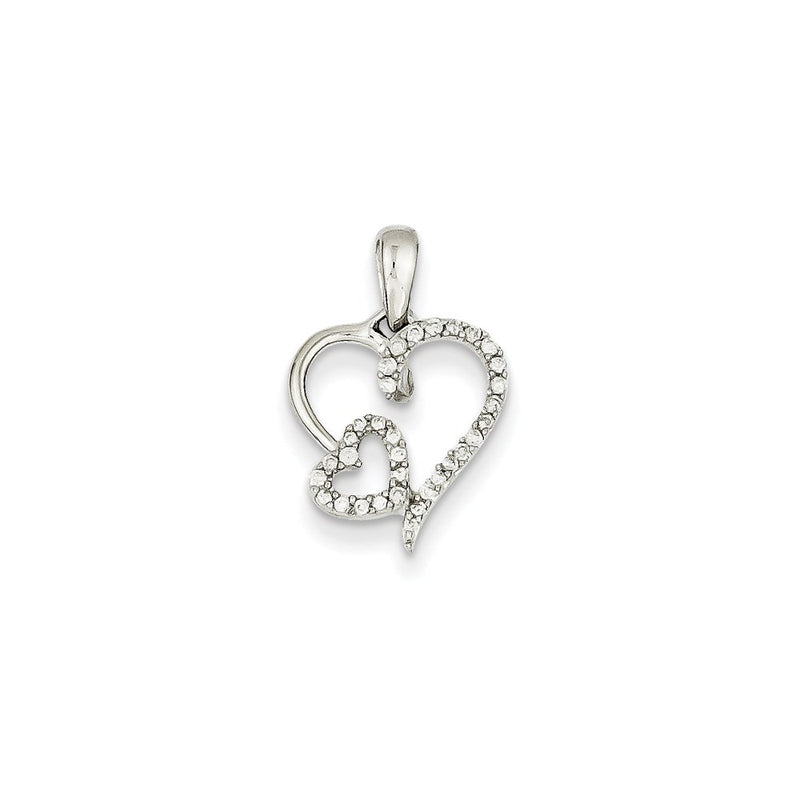 14k White Gold Real Diamond Pendant
