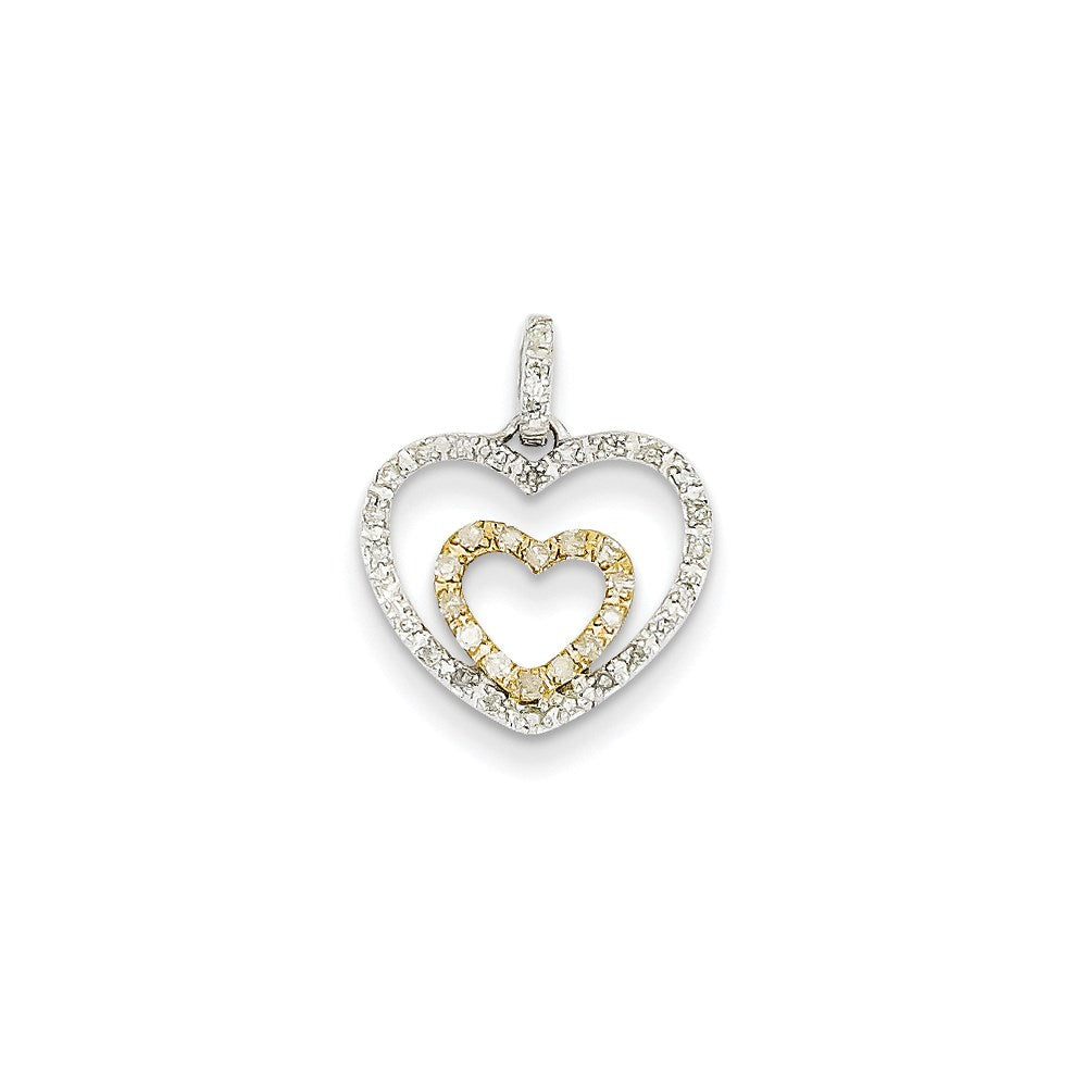 14k Two-Tone Gold Real Diamond Pendant