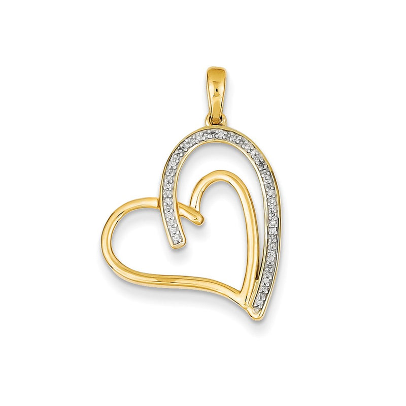 14k Yellow Gold Real Diamond Pendant