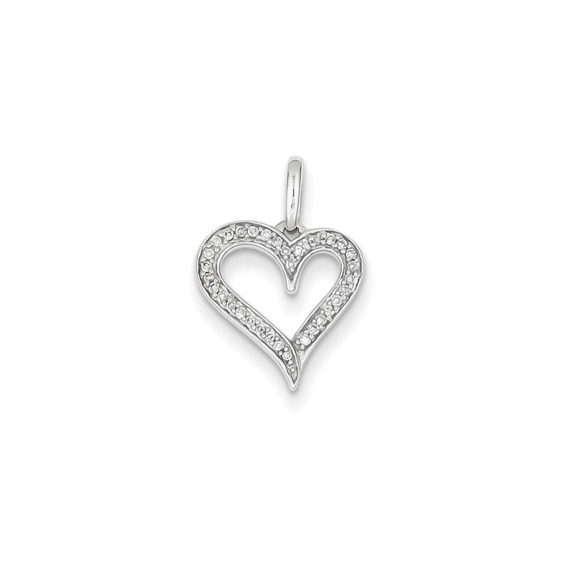 14K White Gold Diamond Heart Pendant