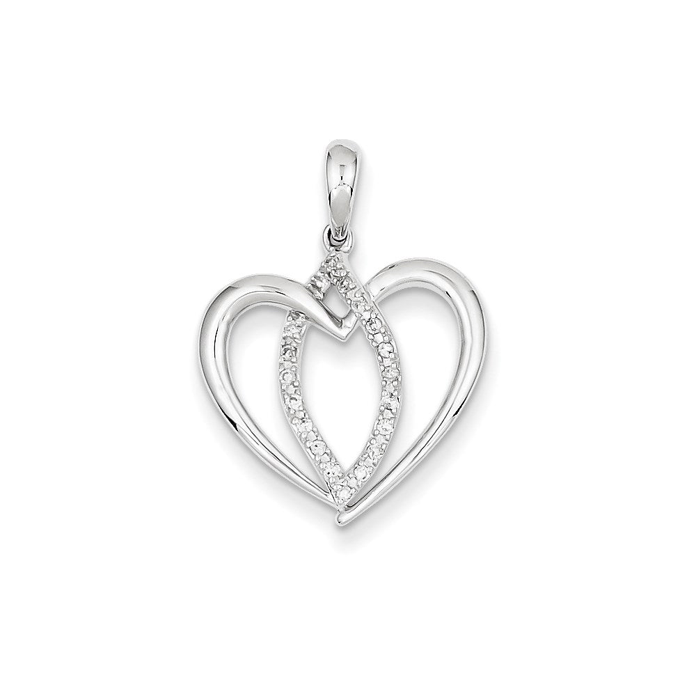 14K White Gold & Real Diamond Pendant
