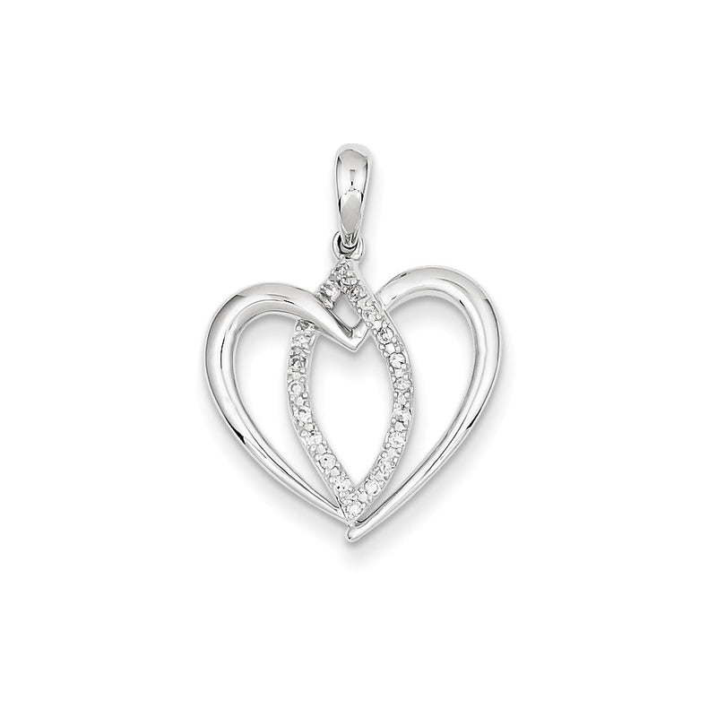 14K White Gold & Real Diamond Pendant