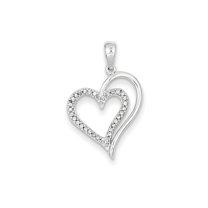 14k White Gold Real Diamond Pendant