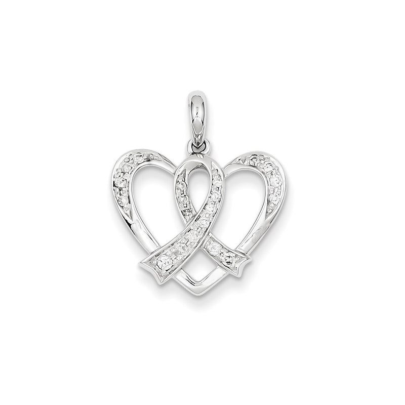 14K White Gold Real Diamond Pendant