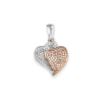 14k Two-Tone Gold Real Diamond Pendant