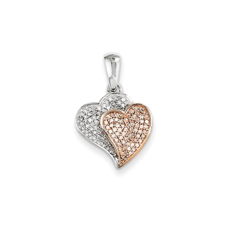 14k Two-Tone Gold Real Diamond Pendant