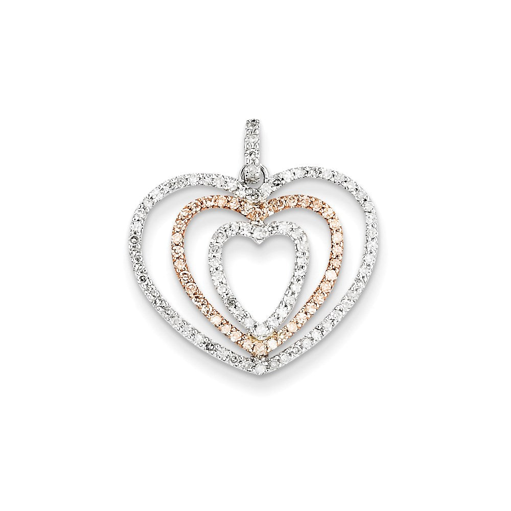 14k Two-Tone Gold Real Diamond Pendant