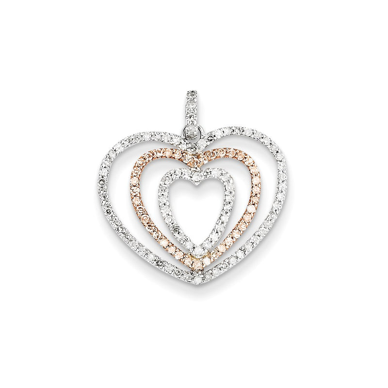 14k Two-Tone Gold Real Diamond Pendant