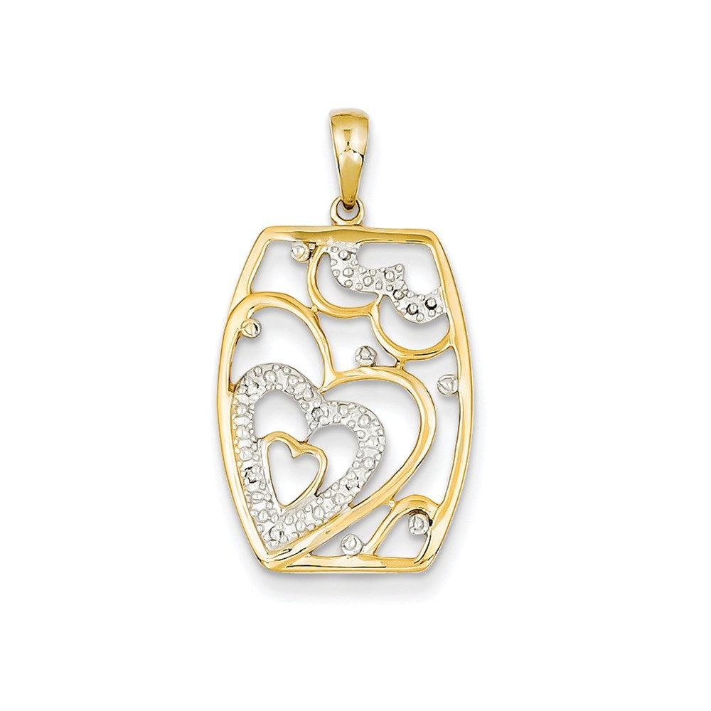 14K Yellow Gold Real Diamond Pendant