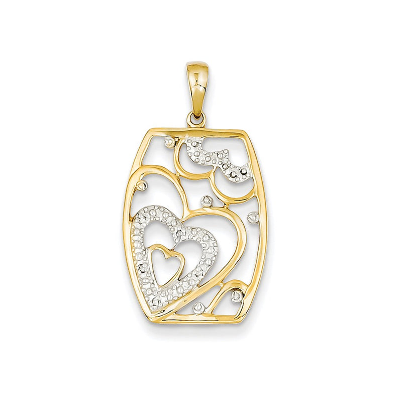 14K Yellow Gold Real Diamond Pendant
