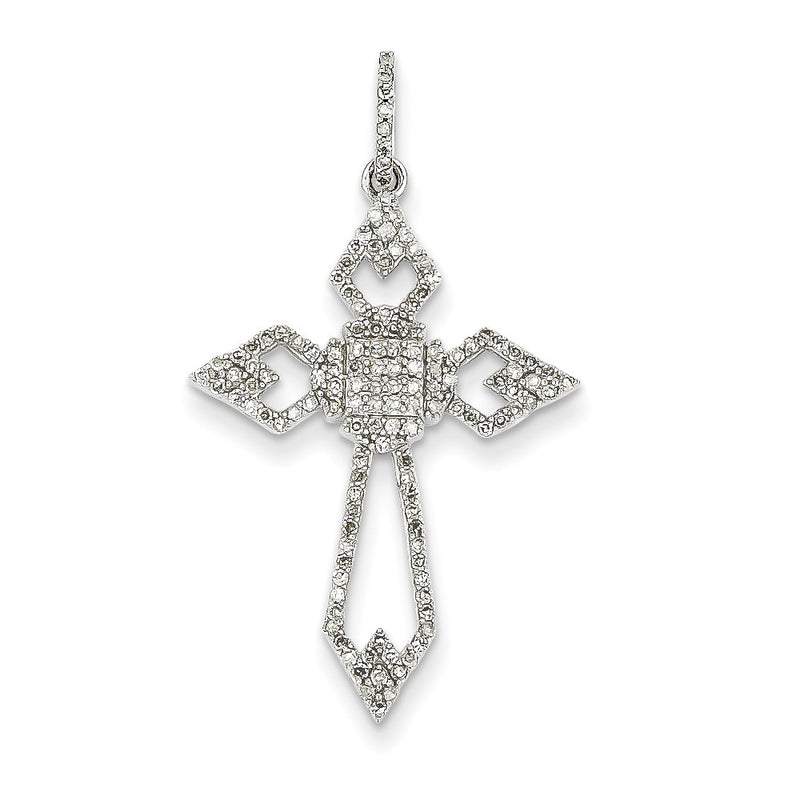 14k White Gold Real Diamond Pendant
