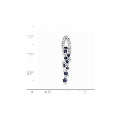 14k White Gold Diamond and Sapphire Pendant