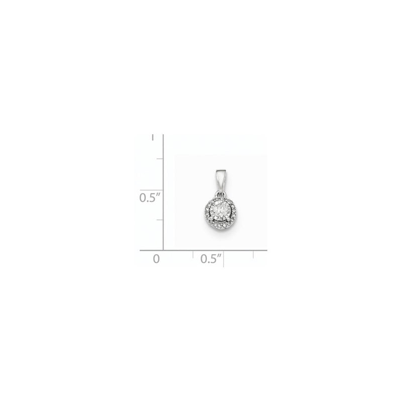 14kt White Gold Polished Round Real Diamond Pendant