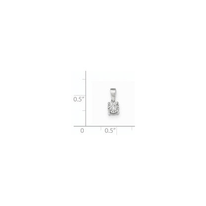 14kt White Gold Polished Round Real Diamond Pendant
