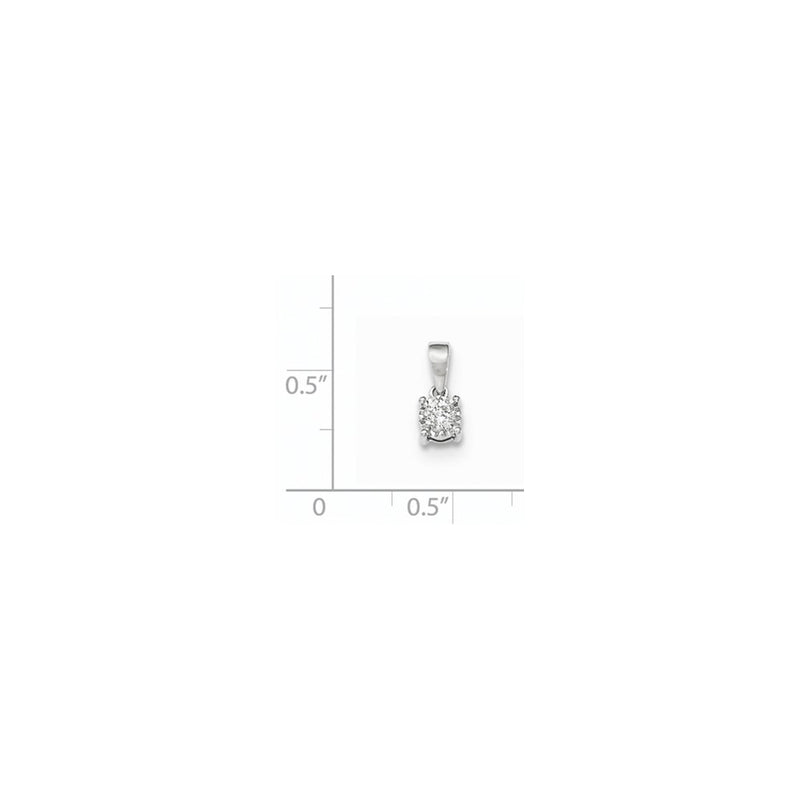 14kt White Gold Polished Round Real Diamond Pendant