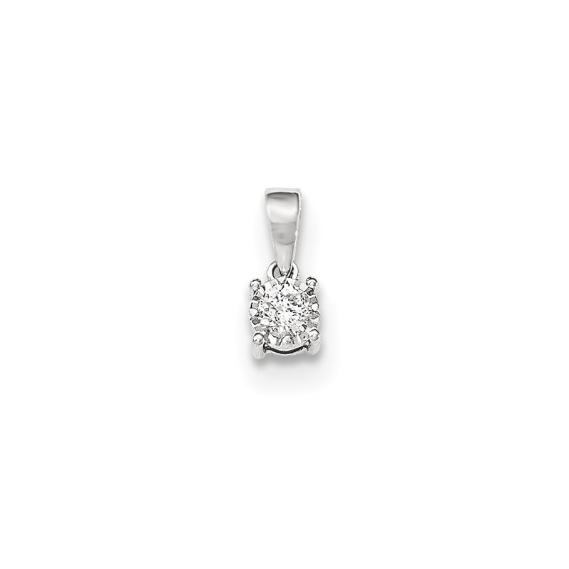 14kt White Gold Polished Round Real Diamond Pendant