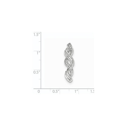 14k White Gold Real Diamond Chain Slide