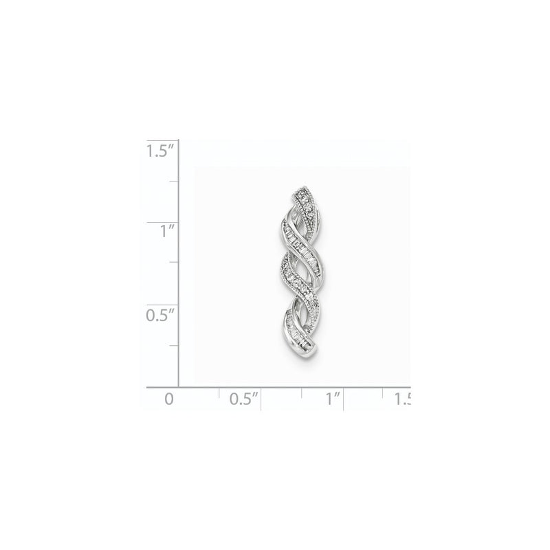 14k White Gold Real Diamond Chain Slide