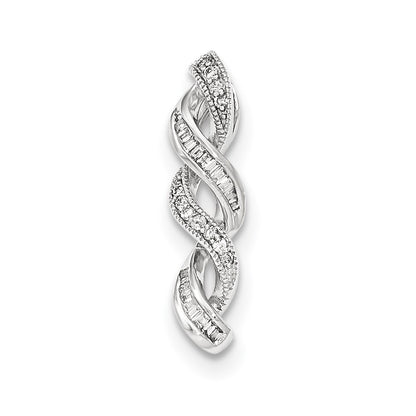 14k White Gold Real Diamond Chain Slide