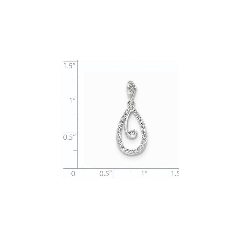 14K White Gold Polished Real Diamond Pendant