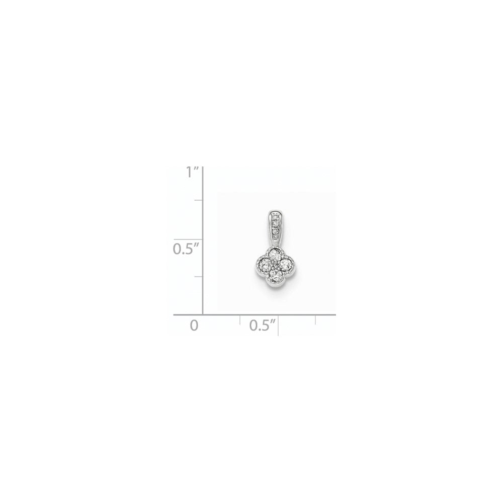 14K White Gold Real Diamond Pendant
