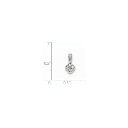14K White Gold Real Diamond Pendant