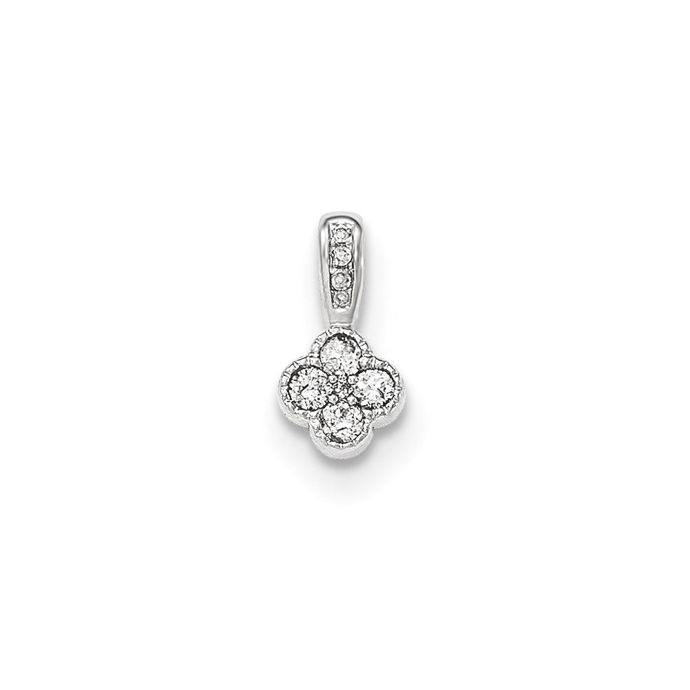 14K White Gold Real Diamond Pendant