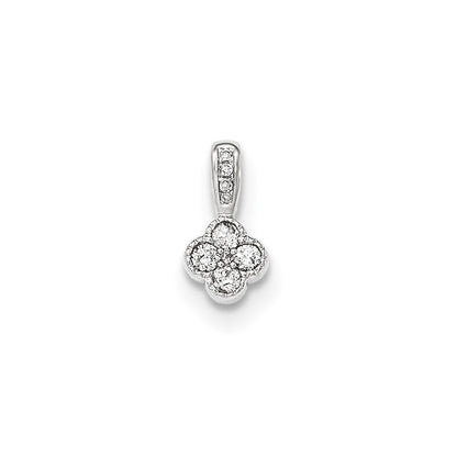14K White Gold Real Diamond Pendant