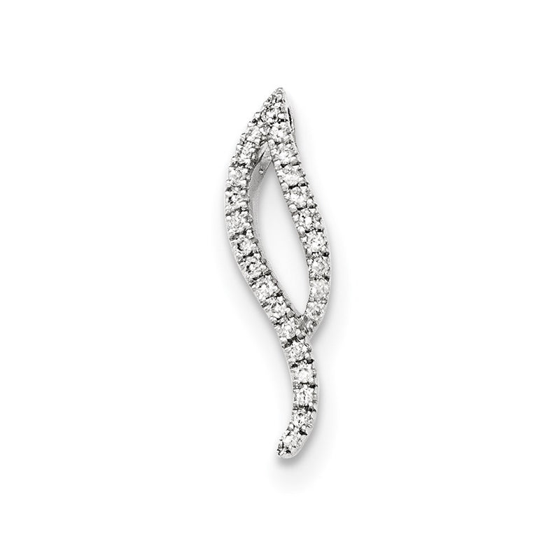 14K White Gold Real Diamond Pendant