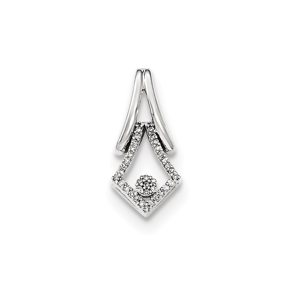 14k White Gold Polished Diamond Pendant