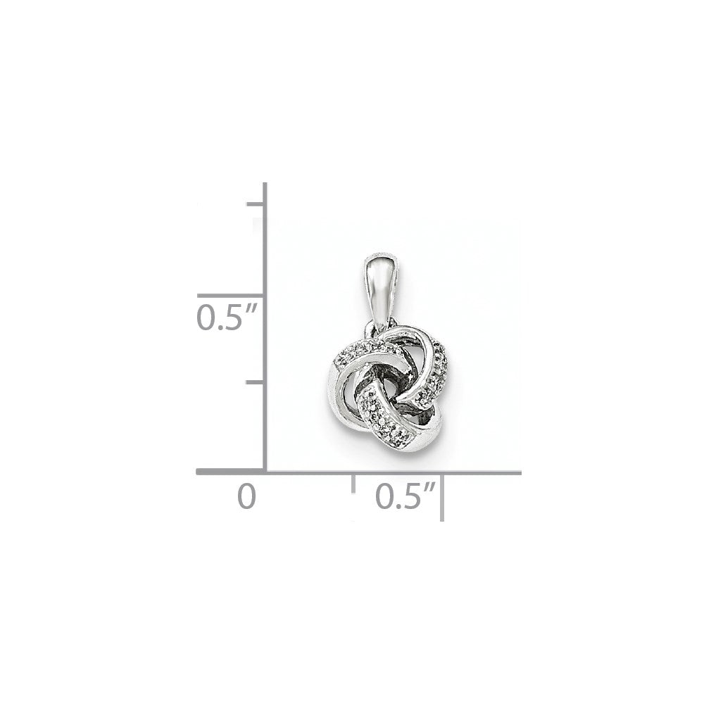 14K White Gold Diamond Knot Pendant