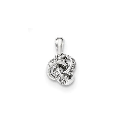 14K White Gold Diamond Knot Pendant