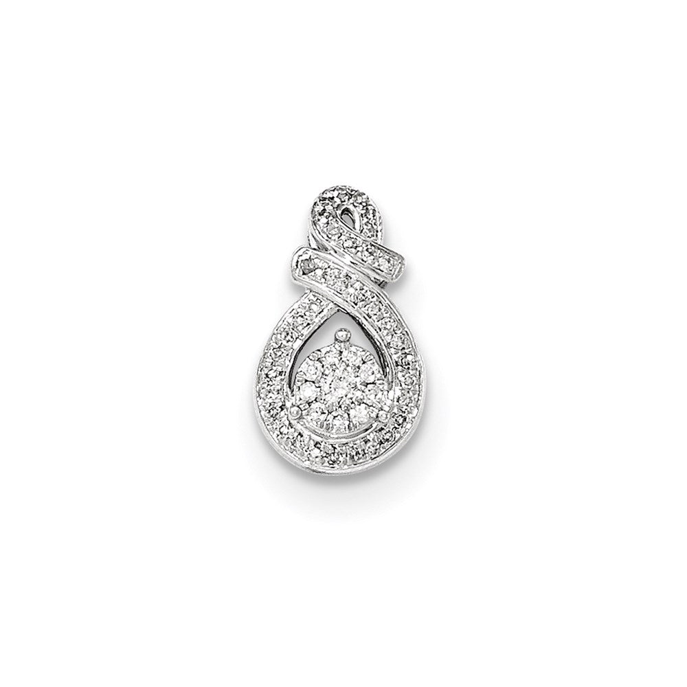 14k White Gold Real Diamond Pendant