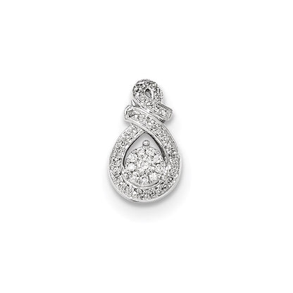 14k White Gold Real Diamond Pendant